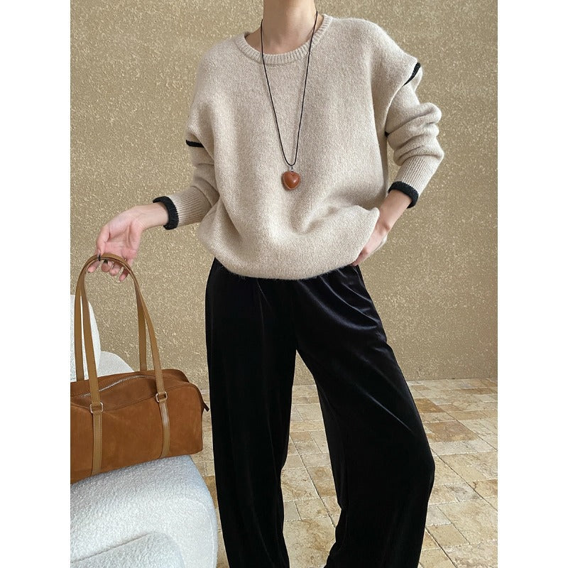 Damen Pullover Strukturiert Modern Akzent Eveloria