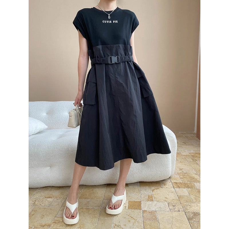 Damen Kleid mit Gürtel und Taschen Eveloria - Eveloria