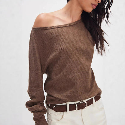 Damen Off-Shoulder Sweatshirt Eveloria Lässig