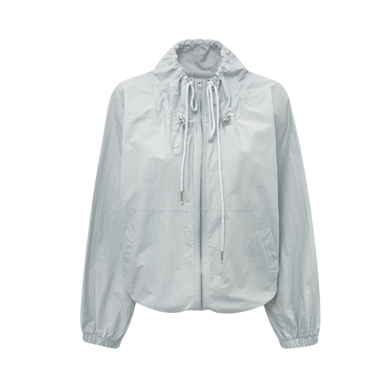 Damen Übergangsjacke Leicht Verstellbarer Kordelzug Beige
