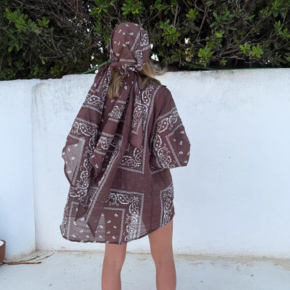 Damen Kimonojacke Bandana-Optik Tailliert