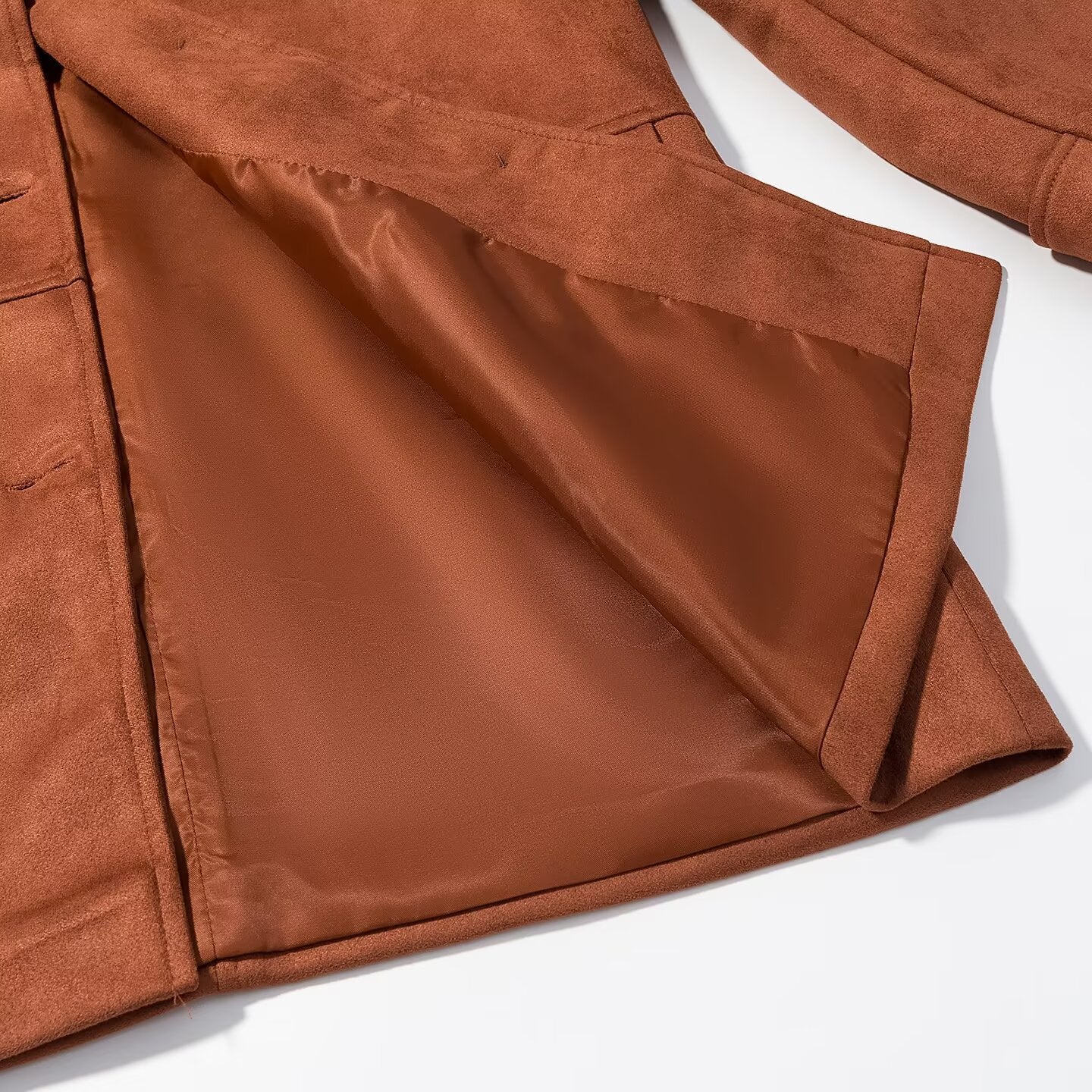 Damen Wildlederjacke Klassischer Schnitt Mit Taschen Eveloria
