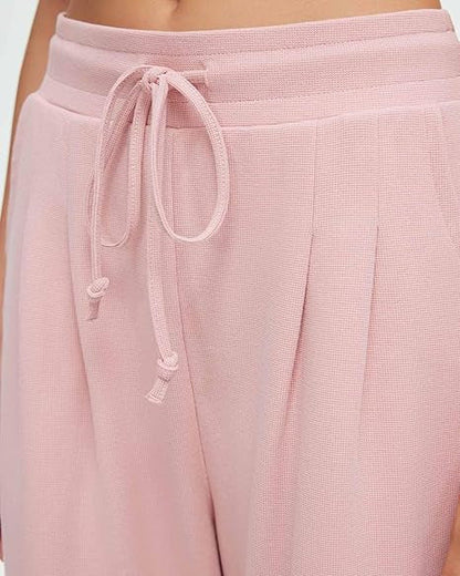 Damen Freizeithose Weite Bein Knopfdetails Eveloria