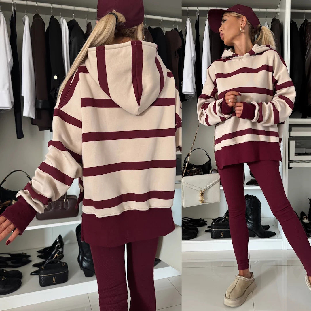 Damen Oversized Kapuzenpullover Leopardenmuster Eveloria - Eveloria