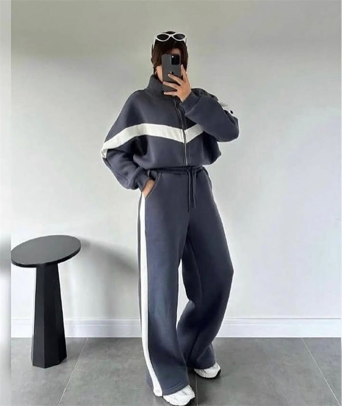 Damen Sweat-Set Hochkragen Weites Design Eveloria
