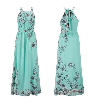 Damen Maxikleid Floralmuster Schulterfrei