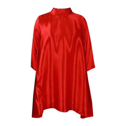 Damen Tunika Satin-Look Hochkragen Eveloria