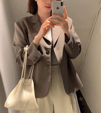 Damen Blazer Elegant Schnitt Eveloria