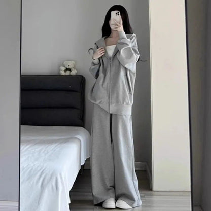 Damen Oversized Sportanzug mit Kapuze und Taschen