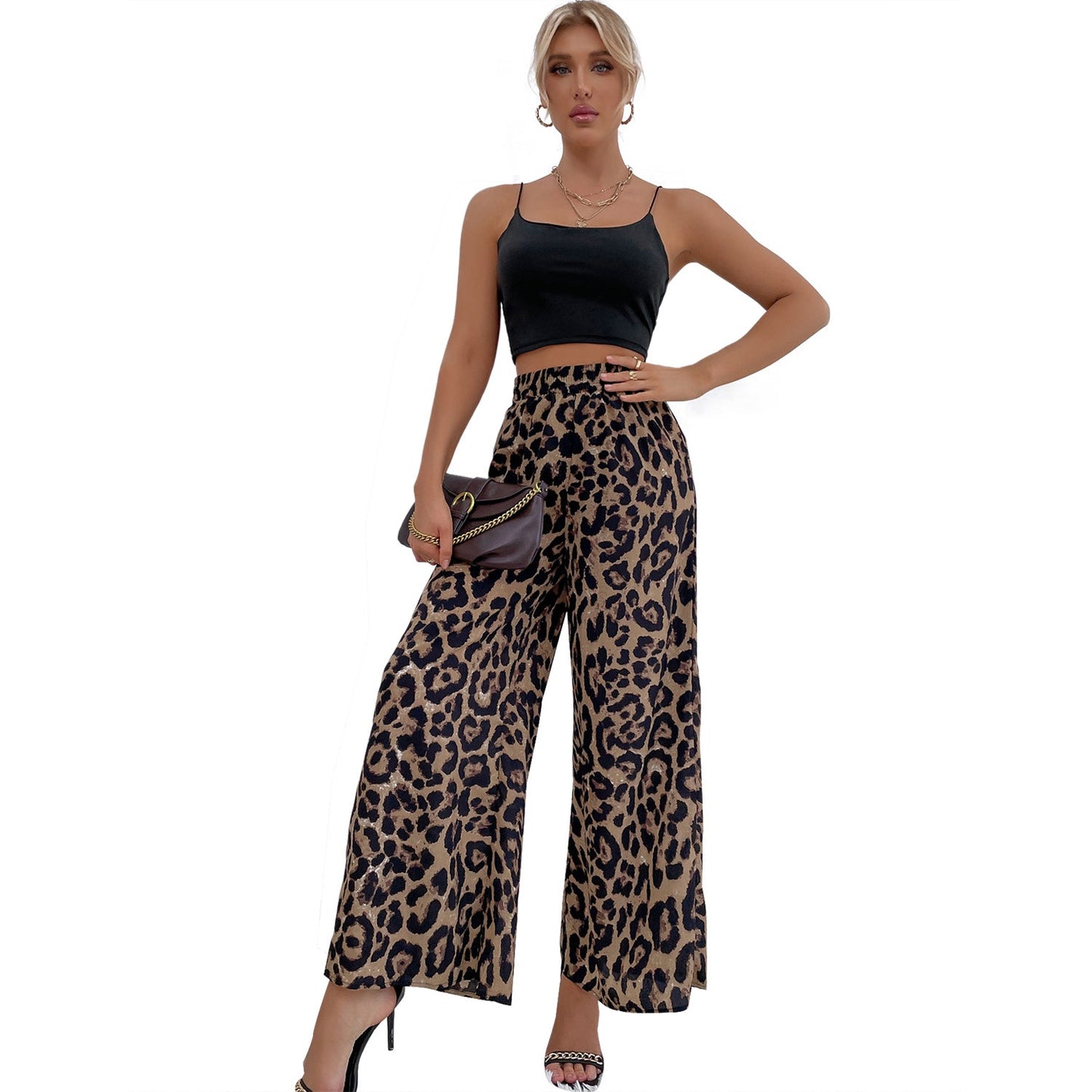 Damen Leoparden-Haremshose Elastisch Weite Eveloria