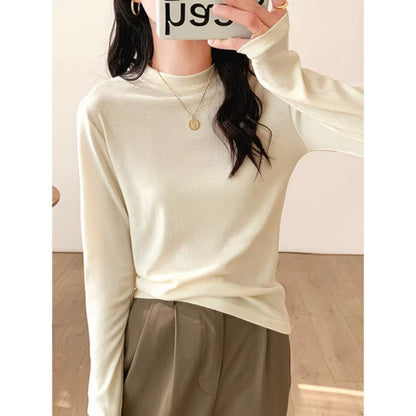 Damen Langarmshirt Höherer Stehkragen Eveloria