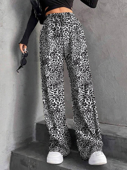 Damen Plissee-Hose Weit mit elastischem Bund und Taschen