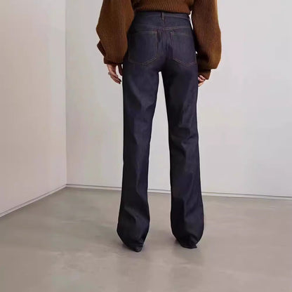 Damen Hochgeschnittene Weite Jeans Eveloria