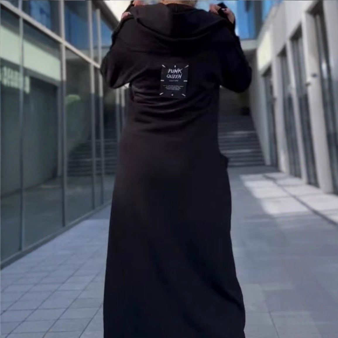 Damen Kapuzenkleid mit Taschen Urban Style Eveloria