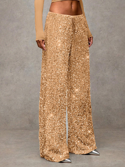 Damen Palazzohose Paillettenbesatz Eveloria