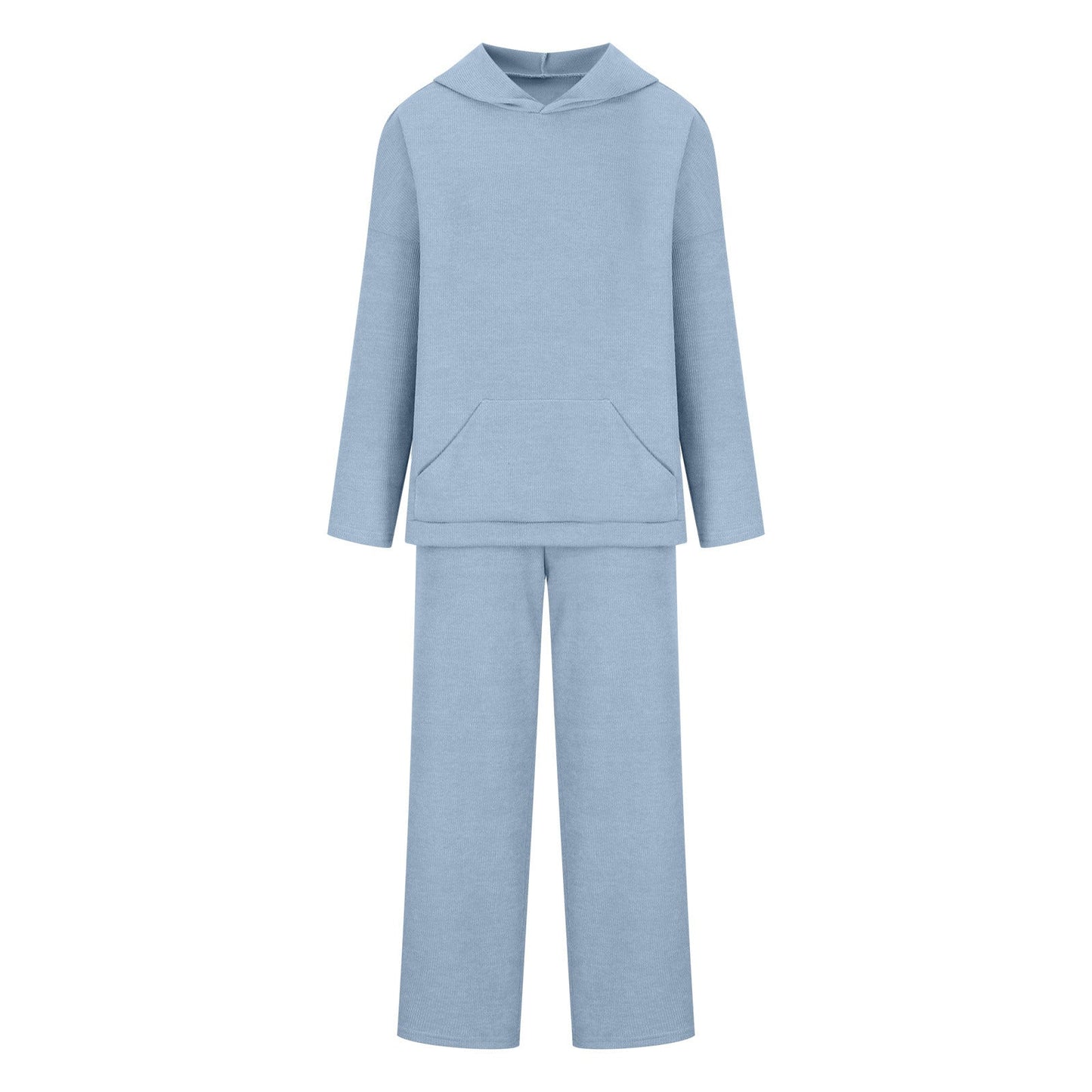 Damen Langarm Hoodie Palazzo Hosen Set Bequem Eveloria