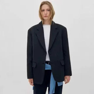 Damen Oversize Wollblazer Klassisch Eveloria