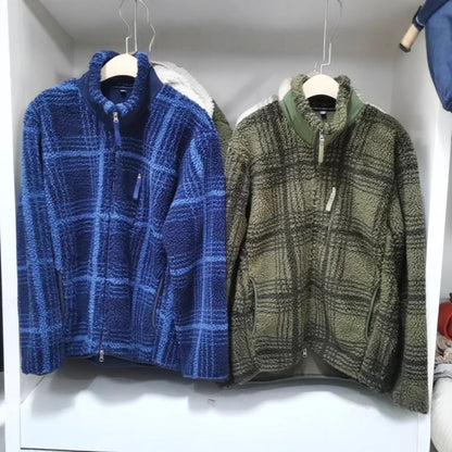 Damen Fleecejacke Wabenstruktur Hochkragen Grau Eveloria