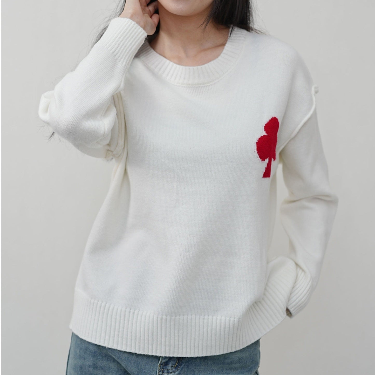 Damen Kurzpullover Strick Weich Gemustert Eveloria