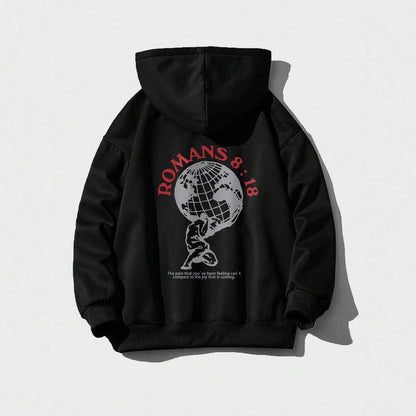 Damen Kapuzenpullover Weltmotiv Druck Eveloria