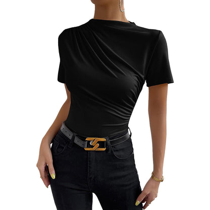 Damen Bodysuit Figurbetonter Drapierungsdesign Eveloria