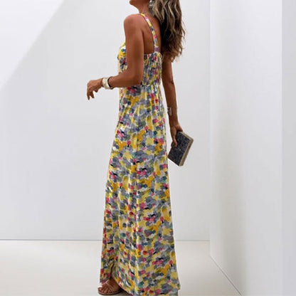 Damen Maxikleid Wickeldesign Floralmuster Eveloria
