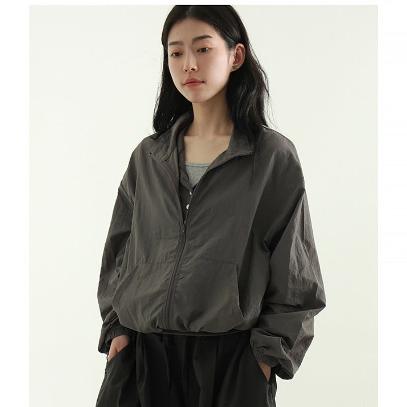 Damen Sportwindjacke mit Reißverschluss und hohem Kragen Eveloria - Eveloria