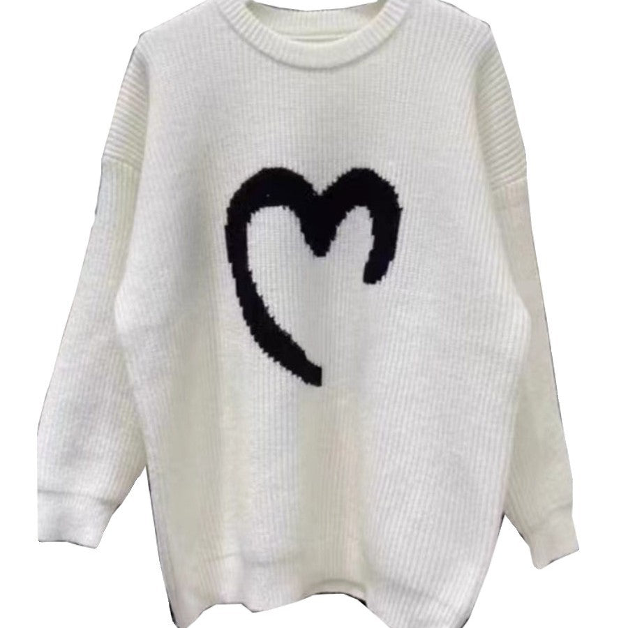 Damen Pullover Übergröße Stricksmiley Muster Eveloria