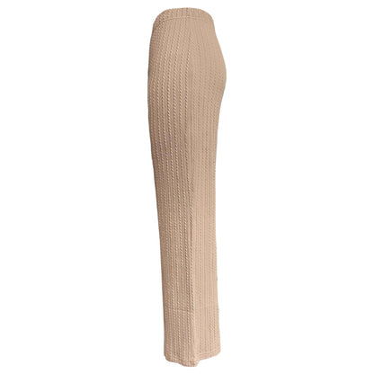 Damen Rippstrick-Hose Hochtailliert Mit Seitentaschen