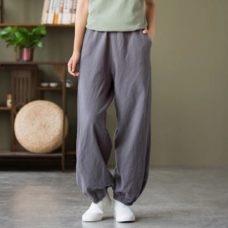 Damen Bequeme Luftpants Elastischer Bund Eveloria