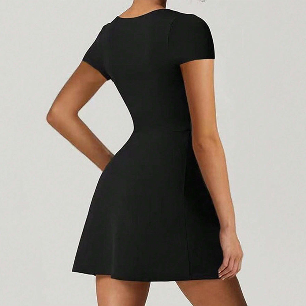 Damen Oversized Sommerkleid Quadratiskausschnitt Seitenschlitzen