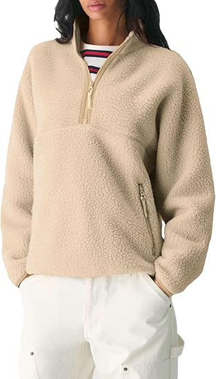 Damen Fleece Pullover Eveloria Weich Grau