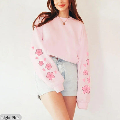 Damen Sweatshirt Florales Design Großzügige Ärmel Eveloria