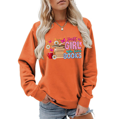 Damen Sweatshirt Buchmotiv Lässig Grau Eveloria