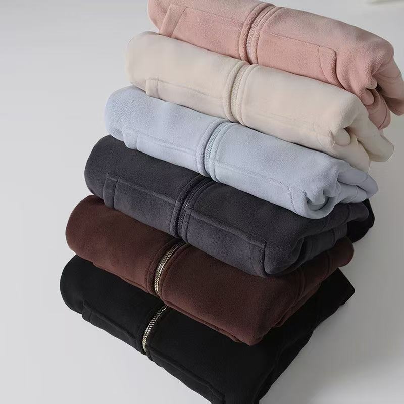 Damen Kapuzenjacke Kuschelig Hochkragen Praktische Taschen