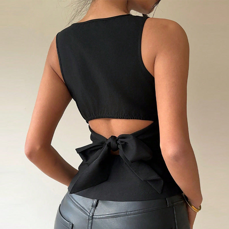 Damen Ärmelloses Oberteil Asymmetrisch Elegant