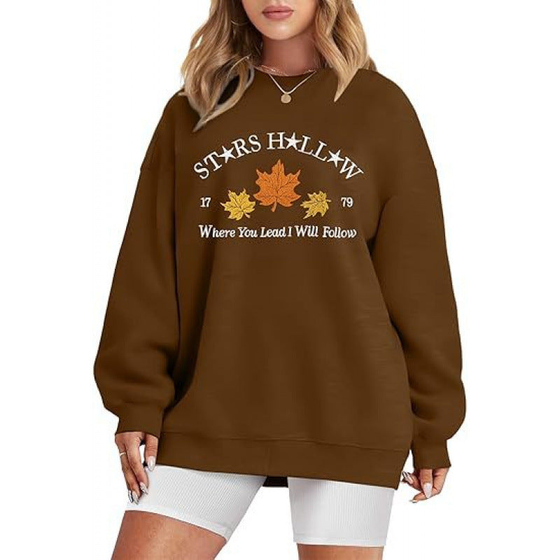Damen Sweatshirt Weites Design Herbstmotiv Eveloria