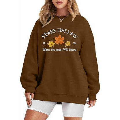 Damen Sweatshirt Weites Design Herbstmotiv Eveloria