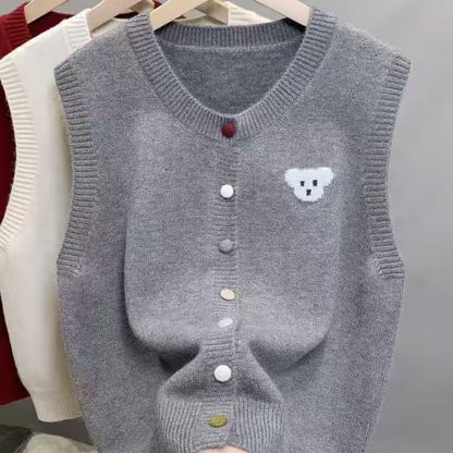 Damen Strickweste Bärenmotiv Eveloria - Eveloria