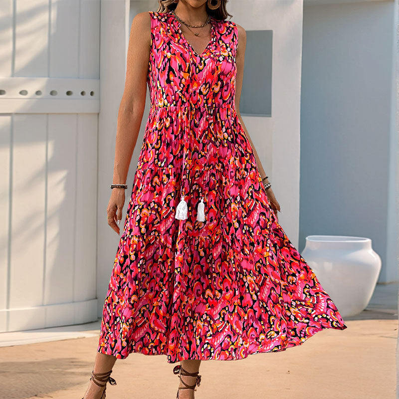 Damen Maxikleid Florales Muster Rüschendetails Eveloria