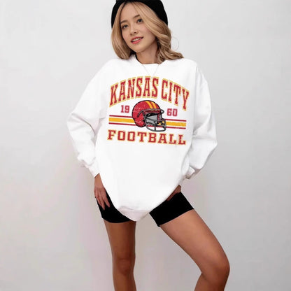 Damen Oversized Sweatshirt Football Motiv Eveloria