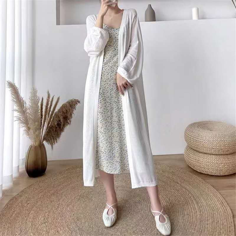 Damen Maxikleid Leichtes Kimono-Overlay Eveloria