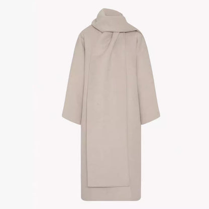 Damen Wool-Poncho mit Schal Eveloria Elegantes Design