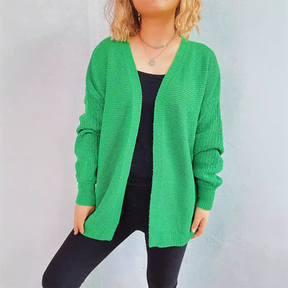 Damen Strickjacke Häkelmuster Offen Vorne Eveloria - Eveloria