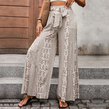 Damen Palazzo-Hose Floralmuster Elastisch Eveloria