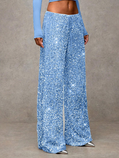 Damen Palazzohose Paillettenbesatz Eveloria