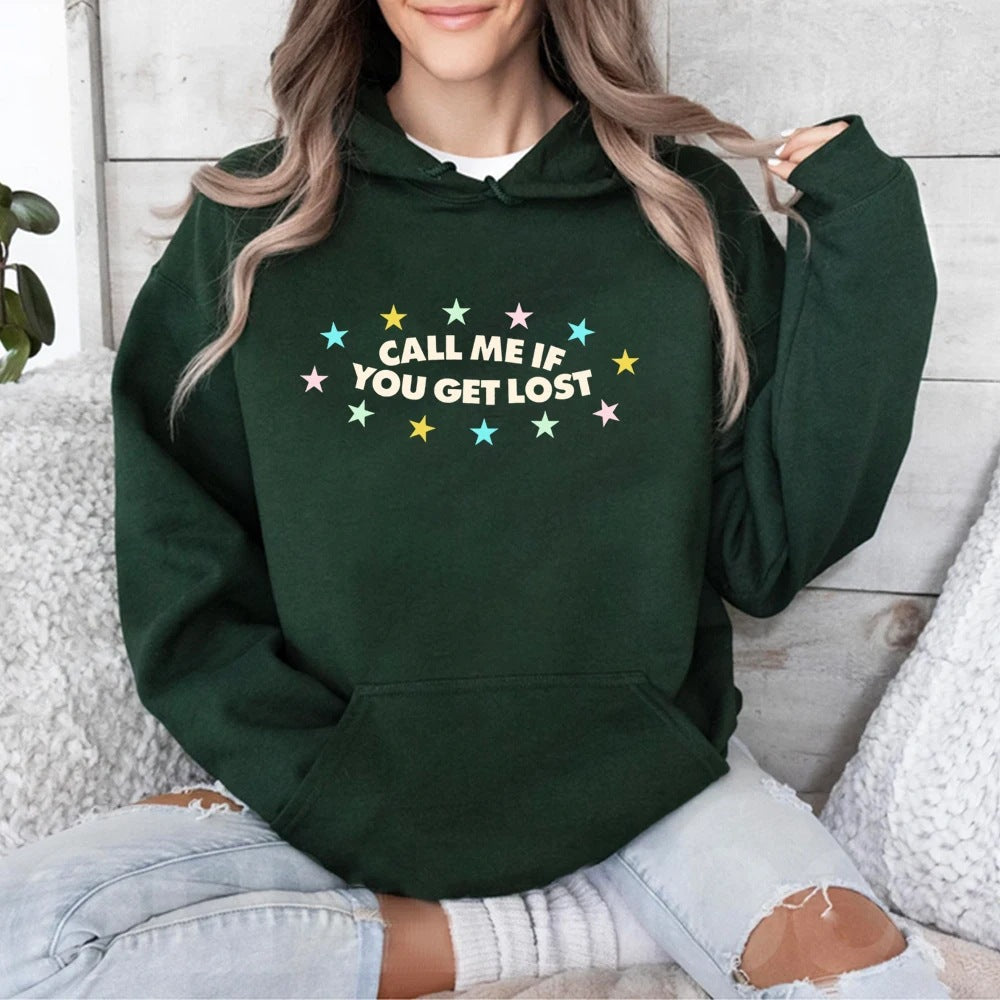 Damen Kapuzenpullover Kreativer Aufdruck Lässige Passform