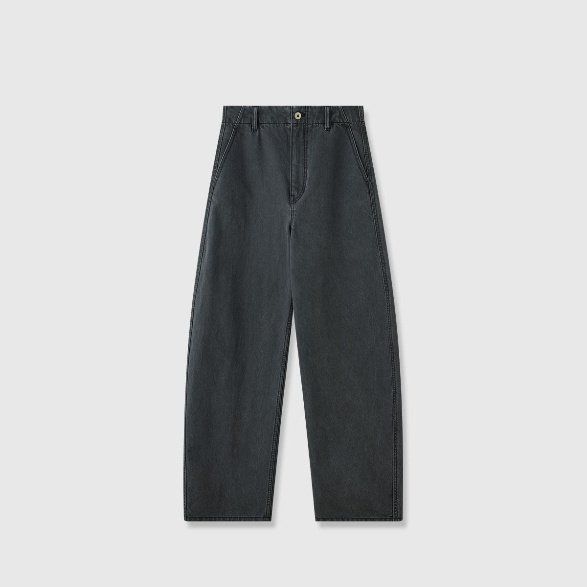 Damenweite Denim-Hose Hochbund Komfortschnitt Blau
