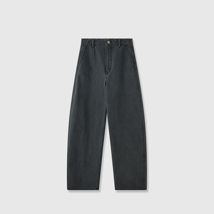 Damenweite Denim-Hose Hochbund Komfortschnitt Blau