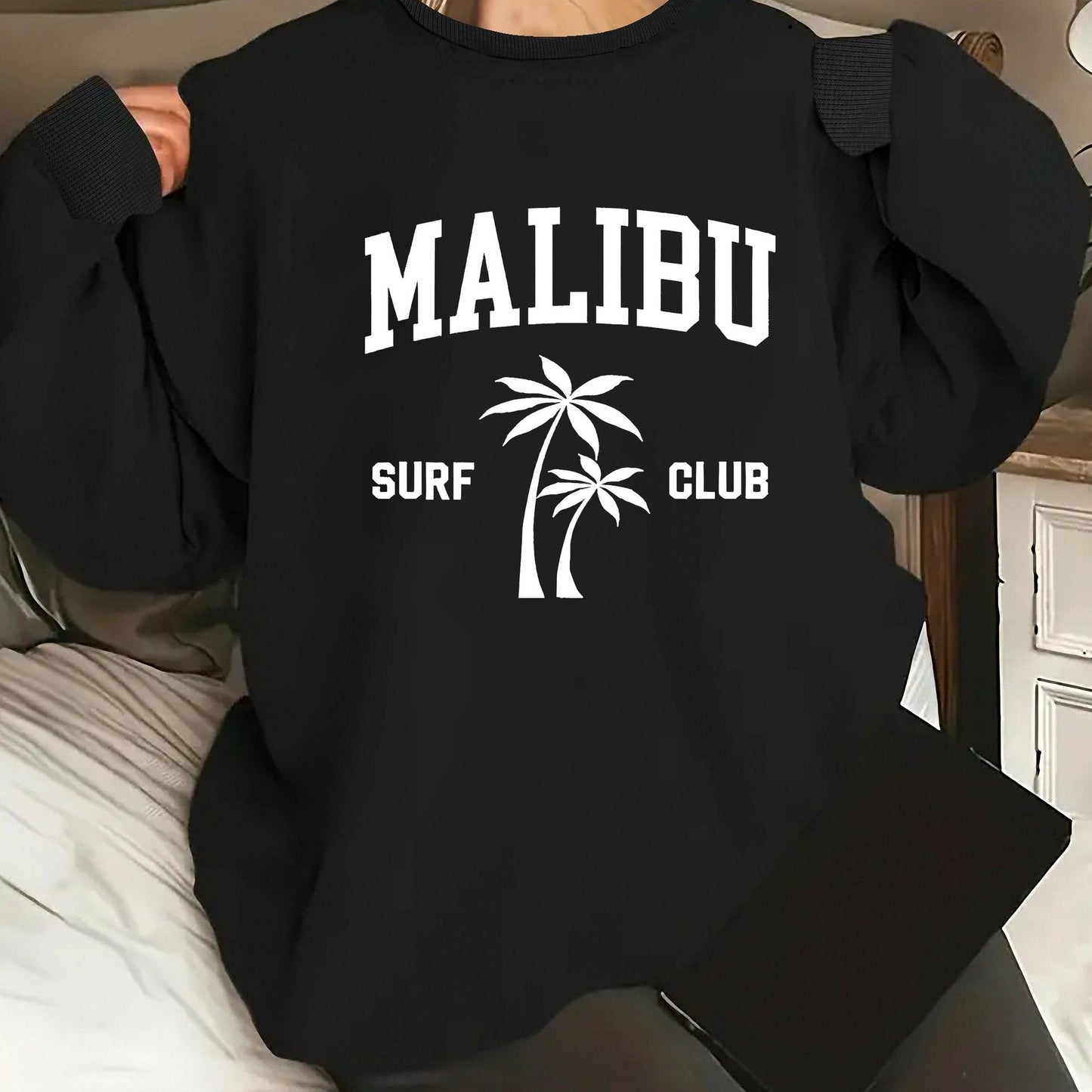 Damen Sweatshirt Surf-Club-Aufdruck Eveloria